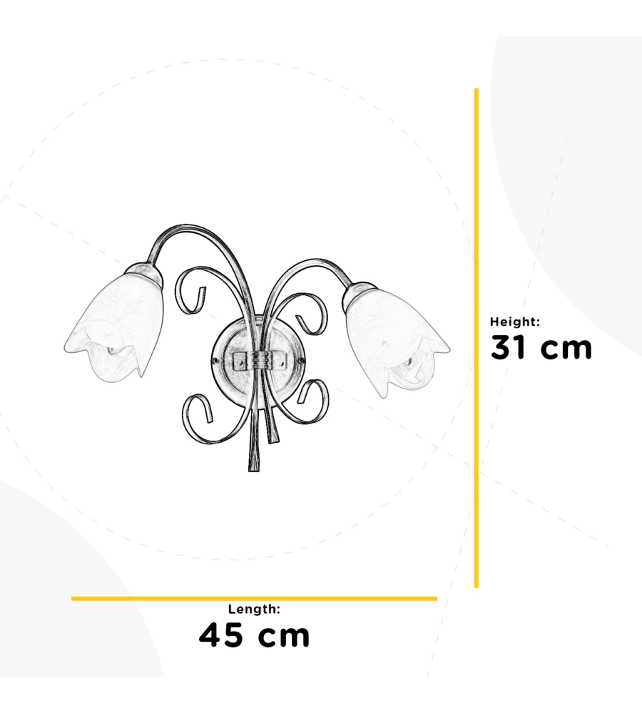 APPLIQUE 2 LUCI ONLI "ODINO" BRONZO E14